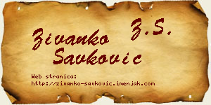 Živanko Savković vizit kartica